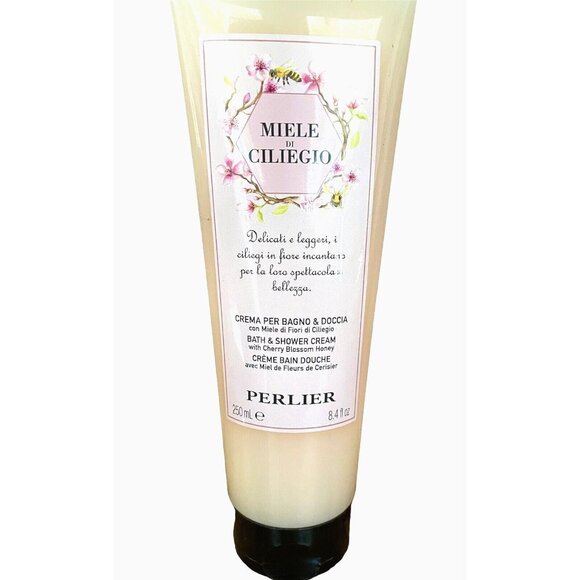 3 Tubes- Perlier Cherry Blossom Bath & Shower Cream 8.4 oz New - Picture 2 of 3